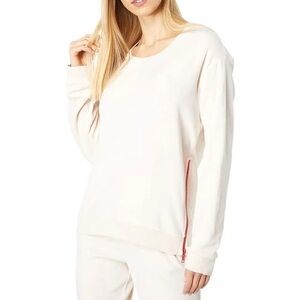 NWT Sundry Side Zip Velour Sweatshirt  I Beige Women’s M Gorpcore Mean Girls